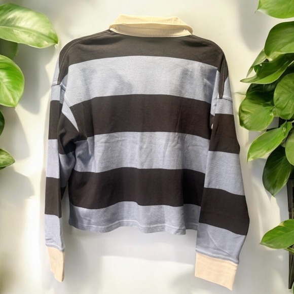 Aerie NWT Cropped Striped Oversized Rugby Shirt Medium - Picture 3 of 3